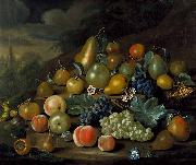 Charles Collins A Still Life of Pears, Peaches and Grapes oil painting artist